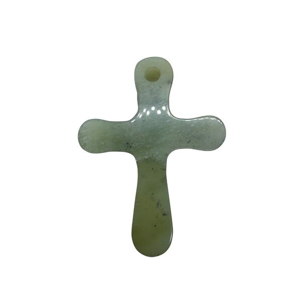 Alaskan Jade Cross Pendant Polar Mountains Nephrite Stone Gift Box Spiritual - Picture 4 of 9